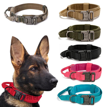 Tactical Dog Collar & Leash Personalized Dog Collar With Name Tag ID Patch