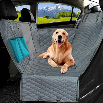 New Waterproof Non-Slip Car Seat Hammock cover with pocket, Side Flaps, Seat Anchors & Mesh window + Free Safety Belt