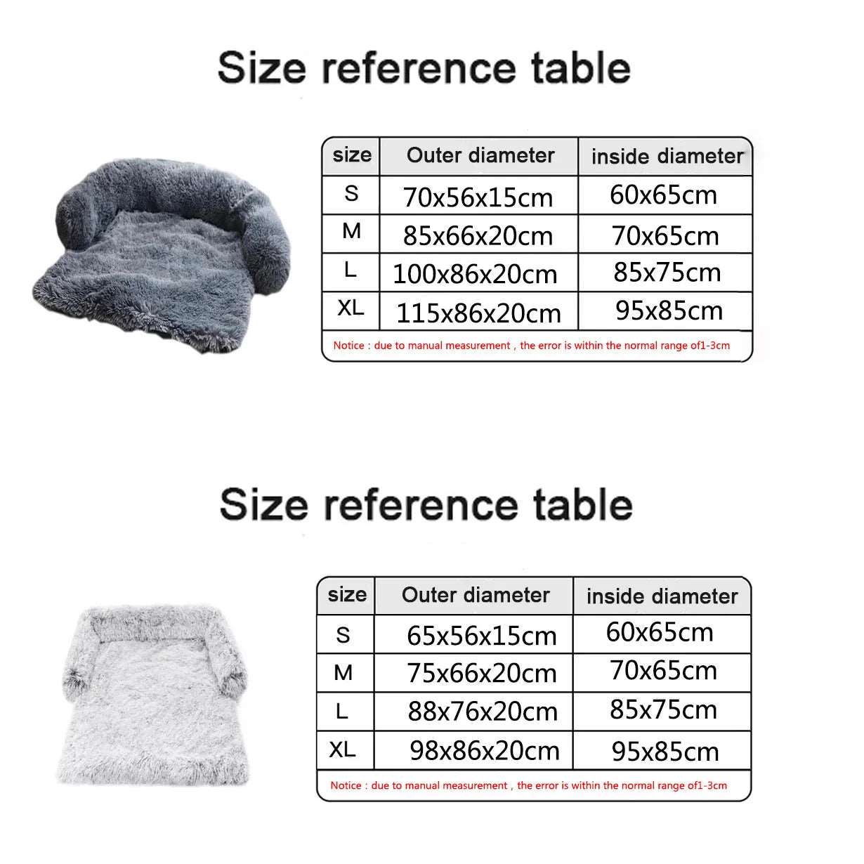 Size reference table